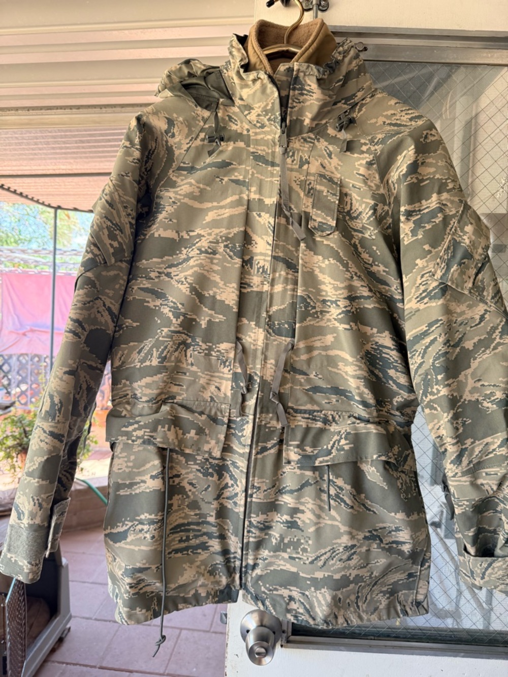 US AirForce GoreTex Military ABU APECS Tiger Stripe Large long Camo Parka Jacket